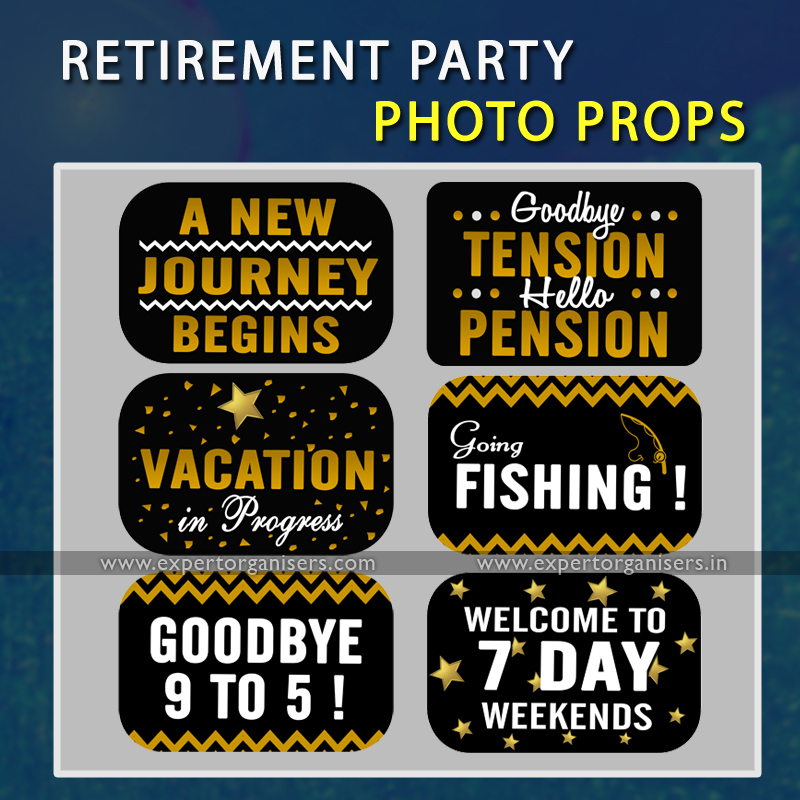 Retirement Party Photo Props - Wordings - 6Pcs Kit in Chandigarh, Mohali
